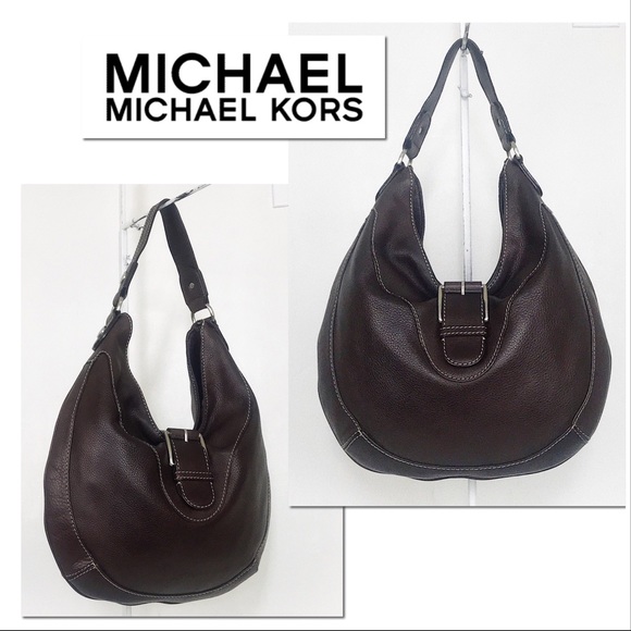MICHAEL Michael Kors Handbags - MICHAEL Michael Kors Mahogany Pebble Leather Hobo
